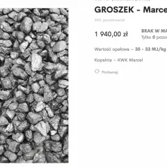 Groszek orzech Marcel, węgiel o wysokiej wartości opałowej, idealny do ogrzewania.