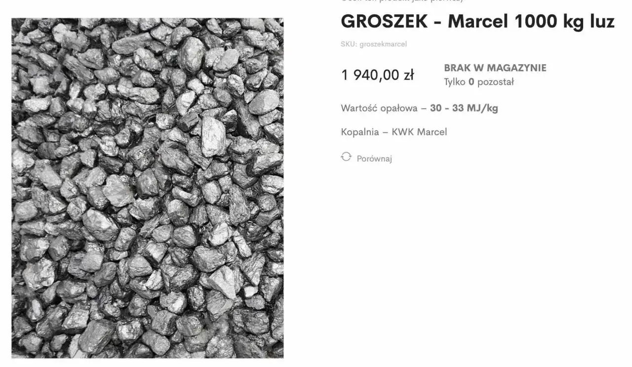 Groszek orzech Marcel, węgiel o wysokiej wartości opałowej, idealny do ogrzewania.